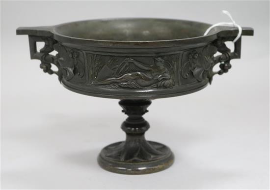 A 19th century French bronze Krater, after the antique
